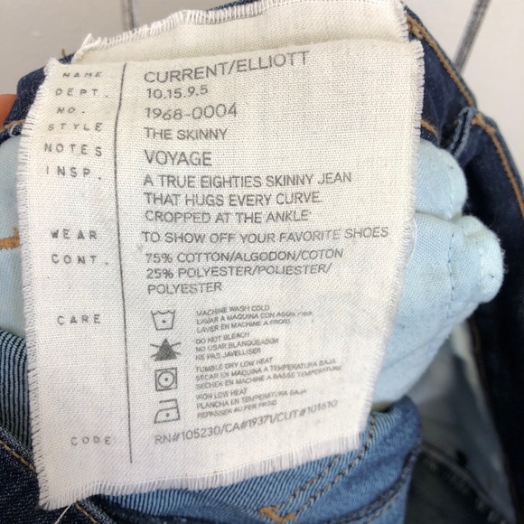 Current/Elliott The Skinny Voyage Jeans Sz 25 - Picture 11 of 11